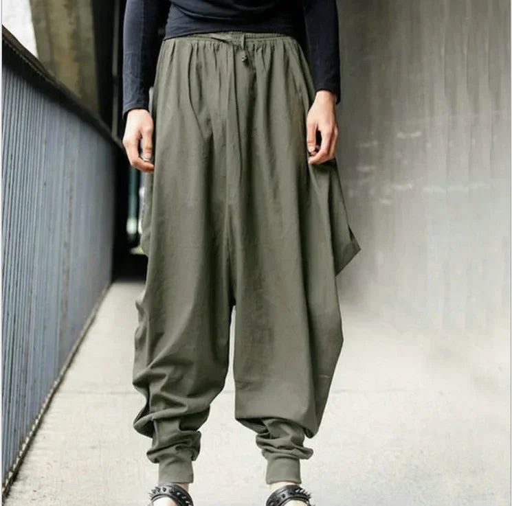 Mens Pants Loose Bloomers Retro Casual Fashion Design Cool Harem Trousers ShedPoundsPortal