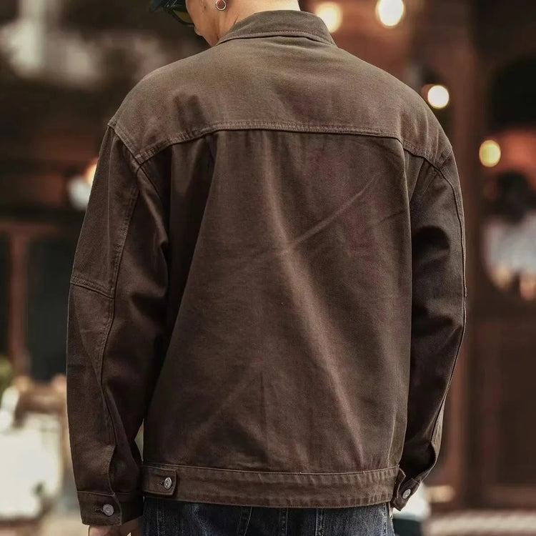 2025 Spring and Autumn New Fashion Solid Color Retro Cargo Jacket Men&