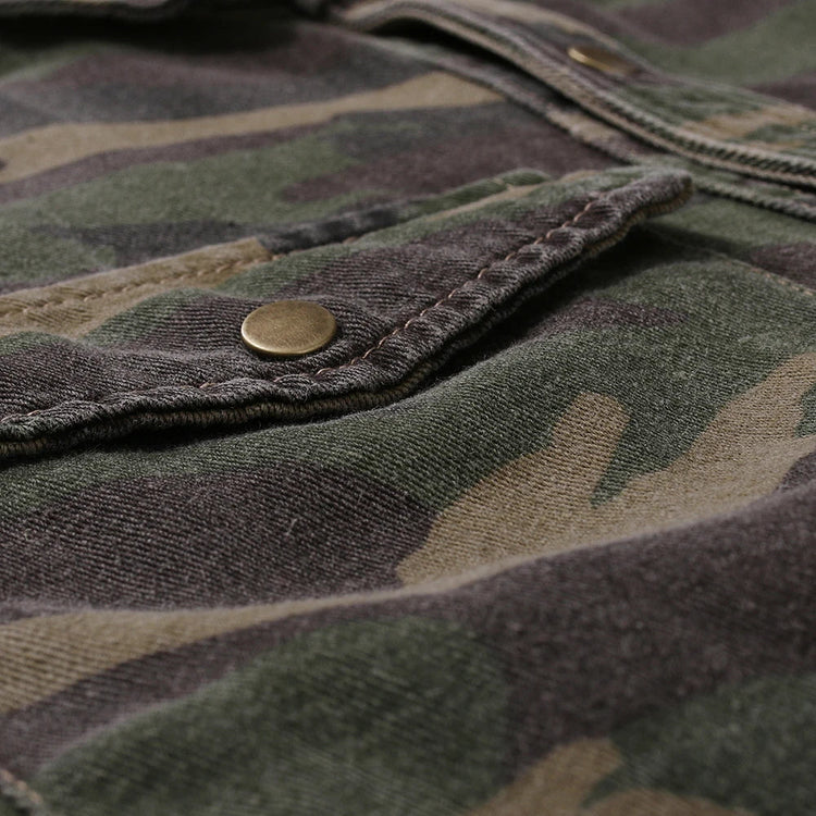 Men Shirts Coats Tops Camouflage Shirt Turn Down Collar Full Sleeve Single Breasted Casual Splice Regular Button Autumn ShedPoundsPortal