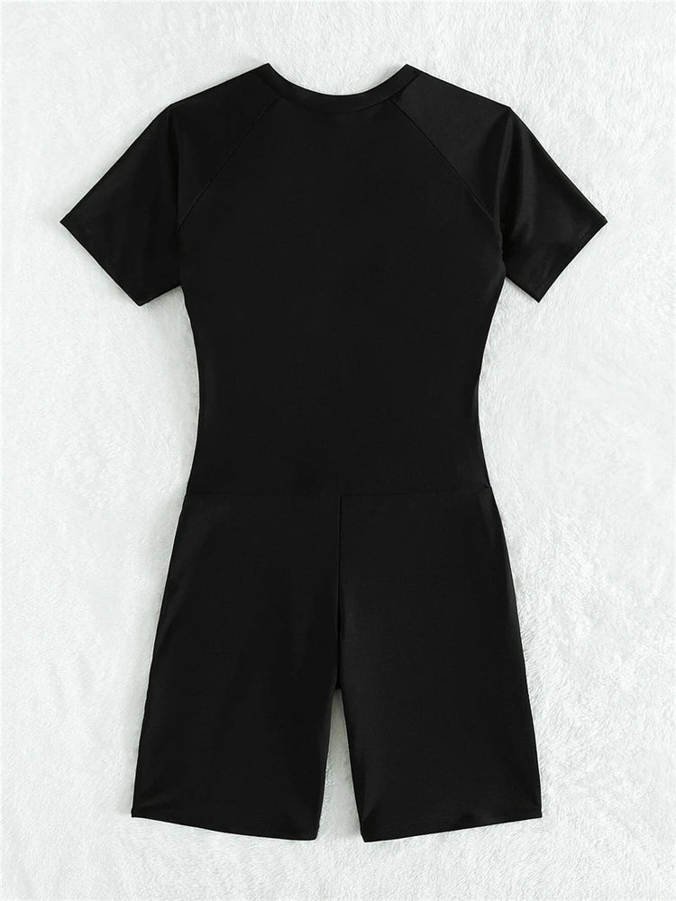 Short Sleeve Surfing Swimsuit 2024 Slim Bodysuit zipper Swimwear Women One Pieces Rash Guard Diving Clothe Bathing Swimming Suit ShedPoundsPortal