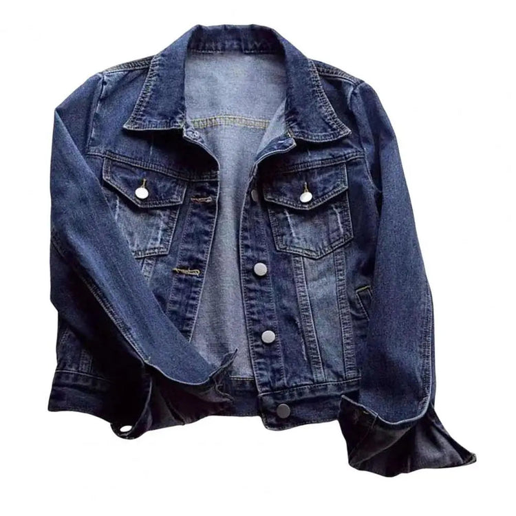 Women Jacket Turn-down Collar Classic Denim Jacket Single-breasted Buttons Chest Pockets Slim Fit Denim Hip Hop Streetwear Coats ShedPoundsPortal