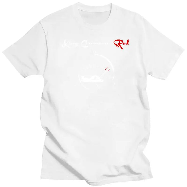 Mens Clothing King Crimson Men Red Speedometer T Shirt Black ShedPoundsPortal