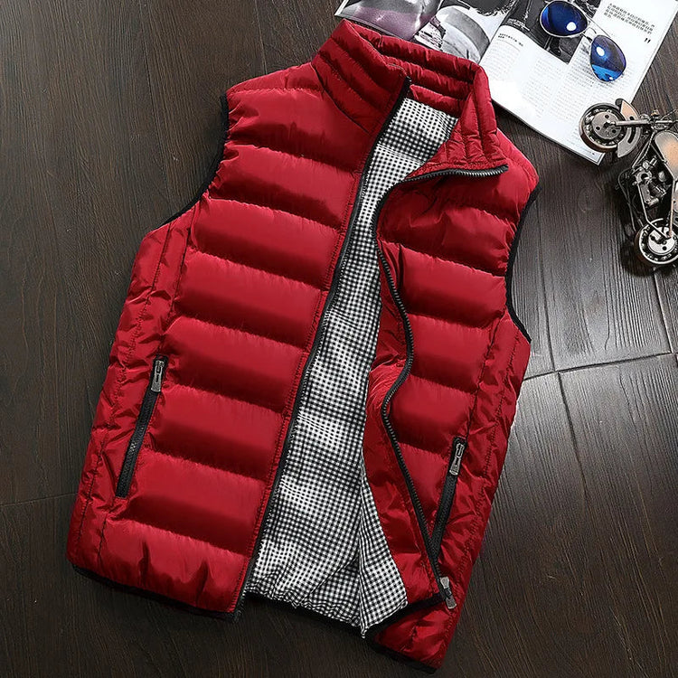 Men Vest Windproof Vest Men Jacket Sleeveless Vest Winter Jacket Casual Coat Men down Cotton Warm Thicken Waistcoat thick gilet ShedPoundsPortal
