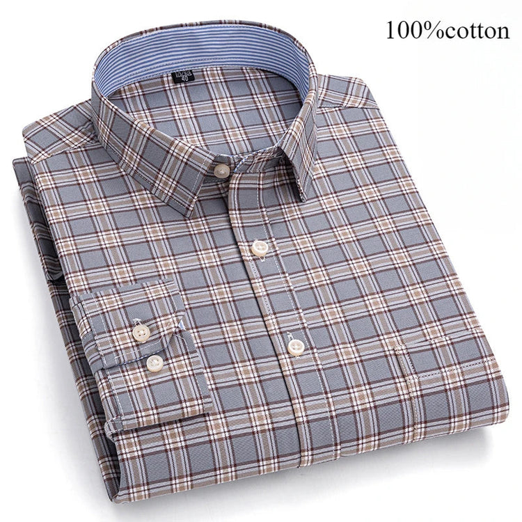 Fashion over size 7XL long-sleeve shirts for men 100%cotton Oxford slim fit plain shirt soft casual elegants designer clothes ShedPoundsPortal