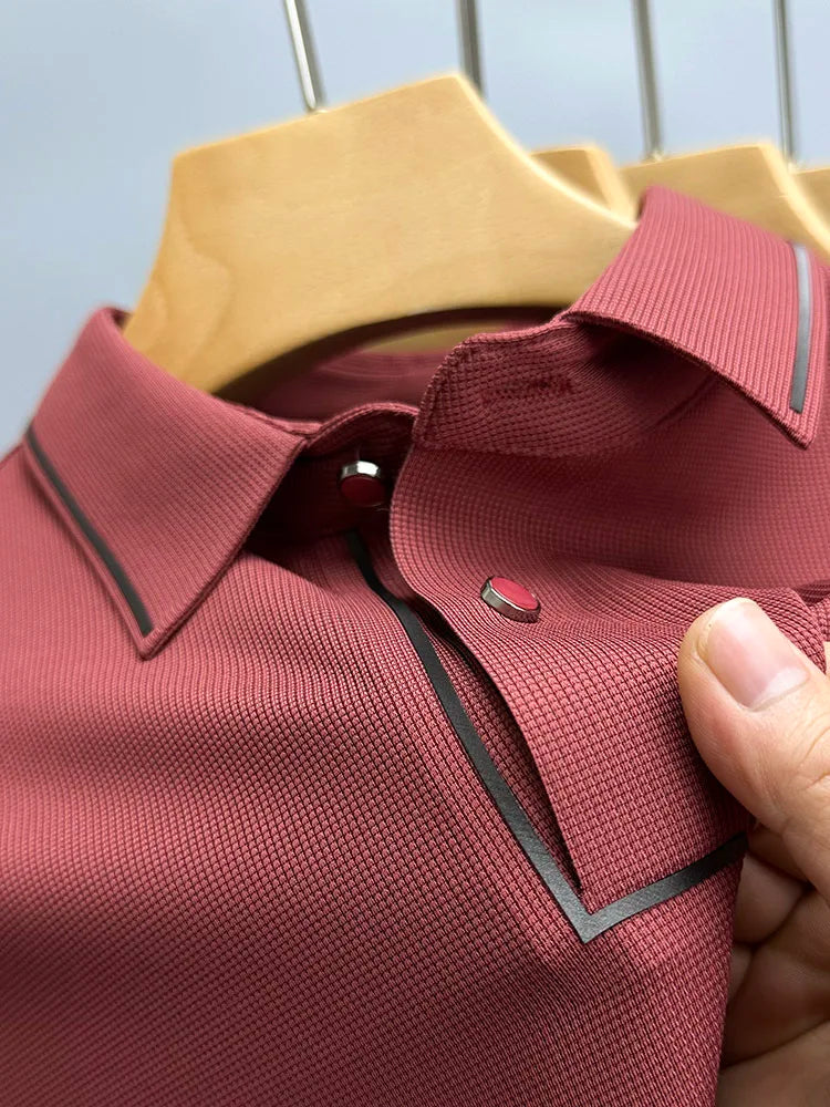 High end luxury brand fashion hot diamond short sleeve Advanced printed POLO shirt summer new Korean version men&