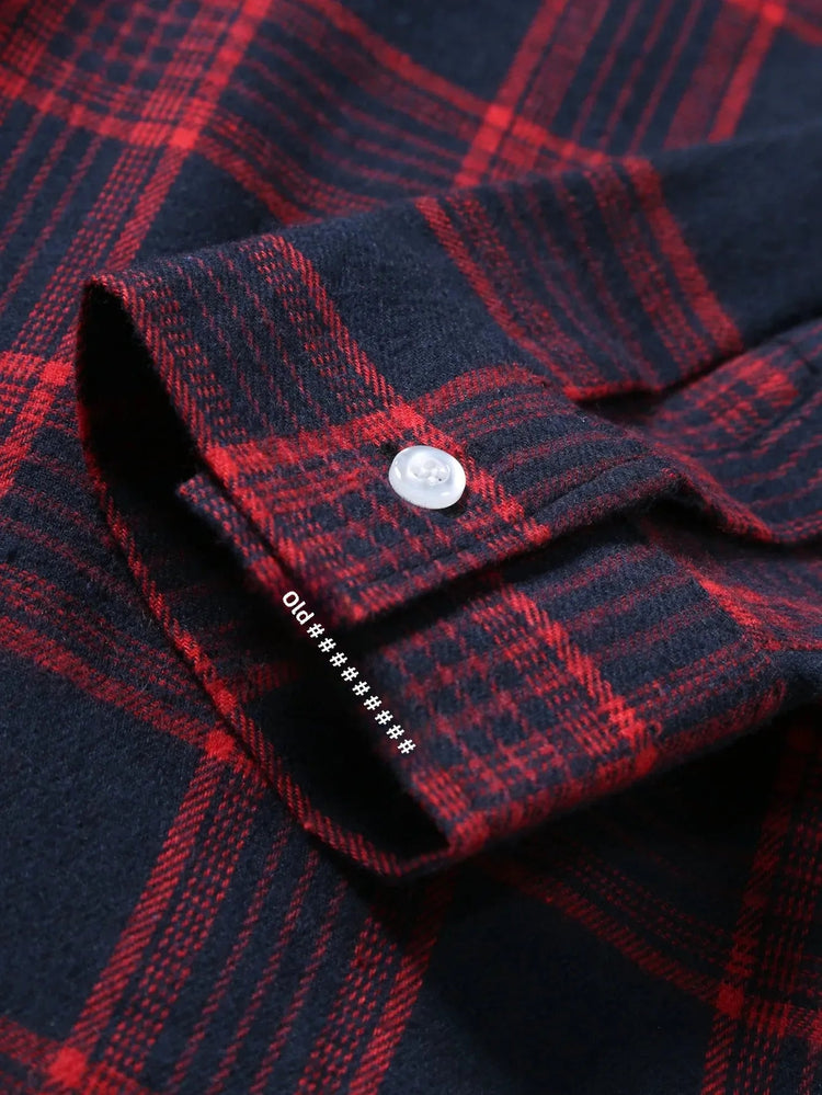 Casual Plaid Long Sleeve Men&