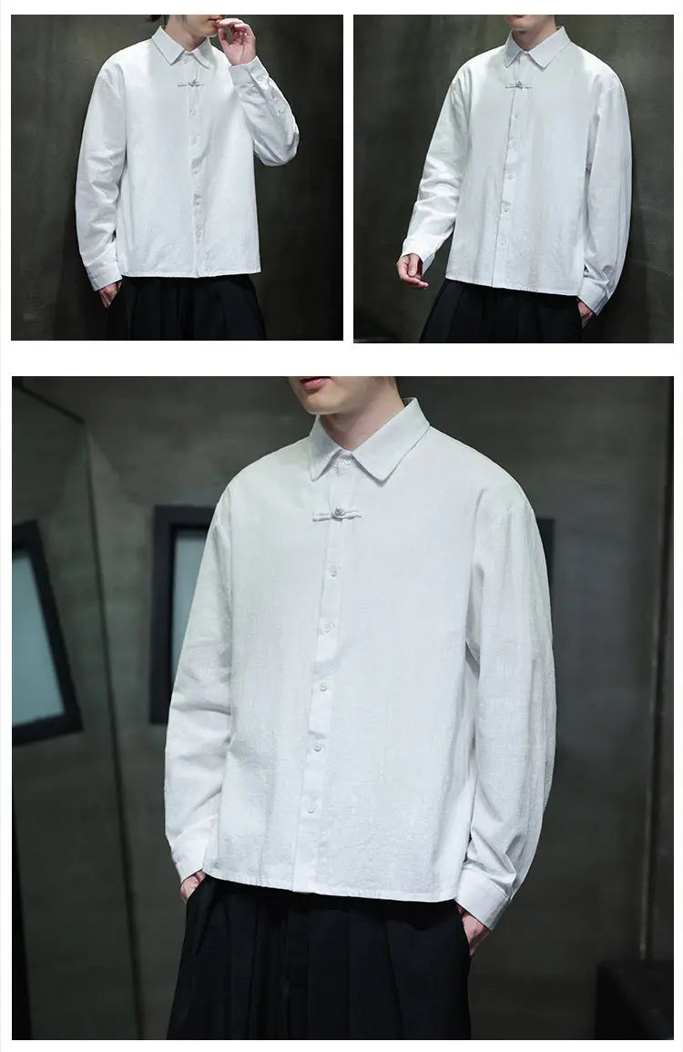 Mens Linen Shirts Casual Streetwear Long Sleeve Turn Down Collar Summer Beach Vacation Hawaiian Shirts M-5XL Plus Size Men Tops ShedPoundsPortal
