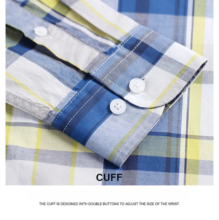 Casual Long-sleeve Shirts for Men Slim Fit Plain Shirt 100%cotton Plaid Striped Tops Soft Designer Fashion Korean Trends Clothes ShedPoundsPortal