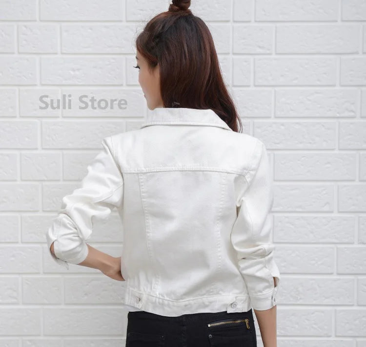 Jeans Jacket and Coats for Women 2025 Autumn Candy Color Casual Short Denim Jacket Korean Coats Women Jeans Jacket Clothes ShedPoundsPortal