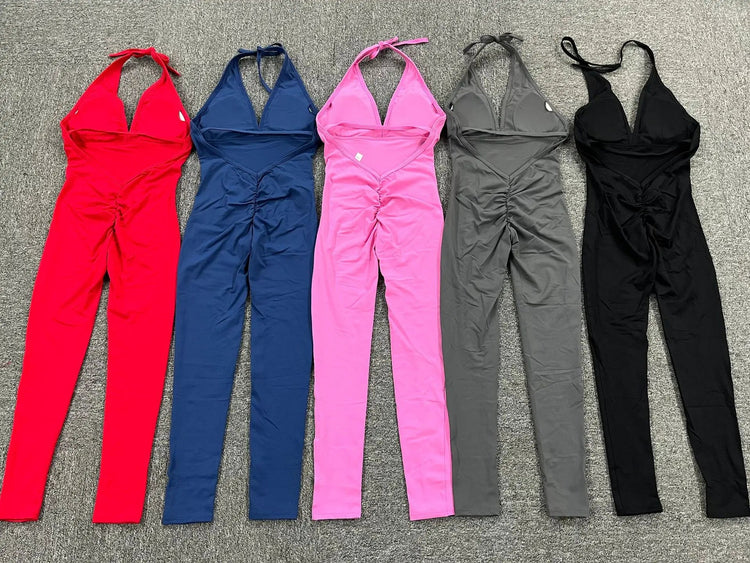 Sporty Jumpsuit Woman Short Lycra Fitness Overalls with Padding Workout Clothes for Women Gym Sets Womens Outfits Sportswear New ShedPoundsPortal