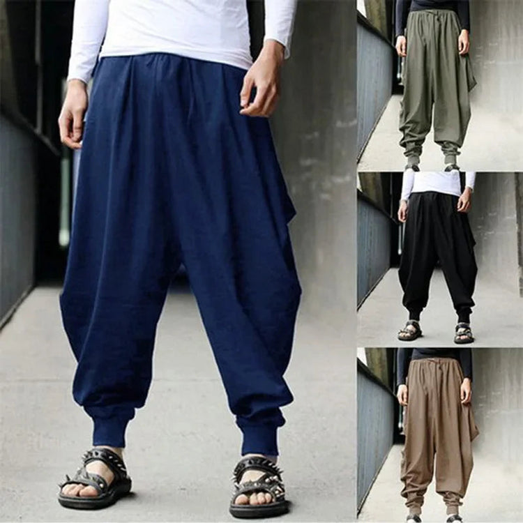 Mens Pants Loose Bloomers Retro Casual Fashion Design Cool Harem Trousers ShedPoundsPortal