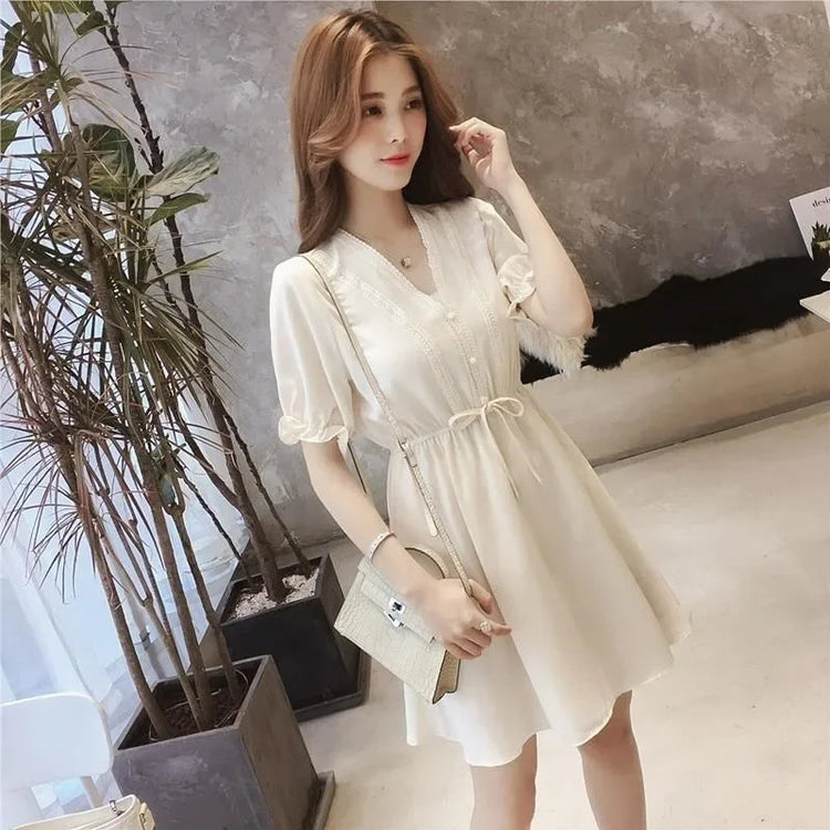 Woman Dress White Dresses for Women Chiffon Satin Soft Silk Ruffle Clothing New Features of Clothes Curvy Cheap Casual X Retro G ShedPoundsPortal