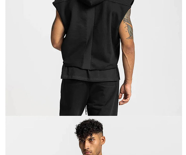Mens Brand Gyms Clothing Bodybuilding Hooded Tank Top Cotton Sleeveless Vest Sweatshirt Fitness Workout Sportswear Tops Male ShedPoundsPortal