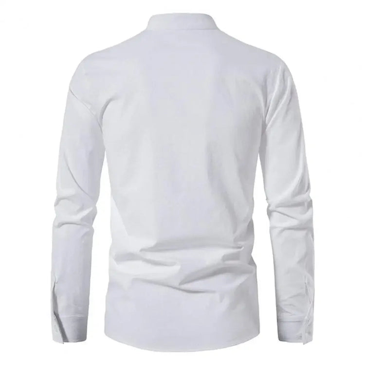 Shirt Cotton Linen Flax Tops Lace Up Long Sleeves Blouse Mens V Neck Medieval Costume Embroidery Tunic Casual Shirt ShedPoundsPortal