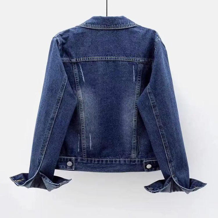 Women Jacket Turn-down Collar Classic Denim Jacket Single-breasted Buttons Chest Pockets Slim Fit Denim Hip Hop Streetwear Coats ShedPoundsPortal