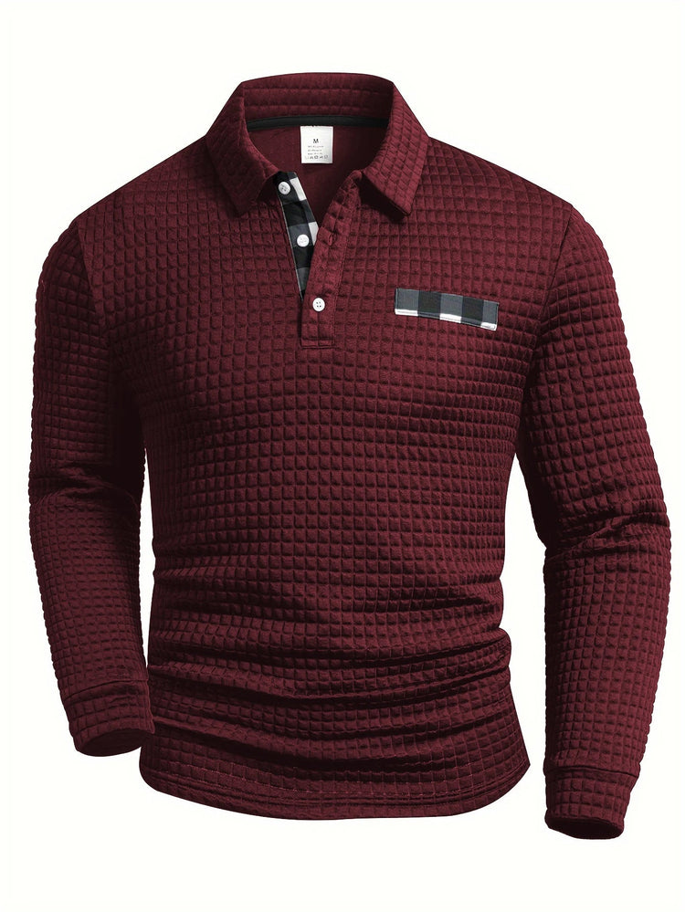 Digital Printed Fabric with Irregular Plaid Pattern, Non-Positioned Plaid Pattern, Thick Long-Sleeve Turn-Down Collar Top, Square Plaid Texture Fabric, Fashionable Casual Everyday Wear ShedPoundsPortal