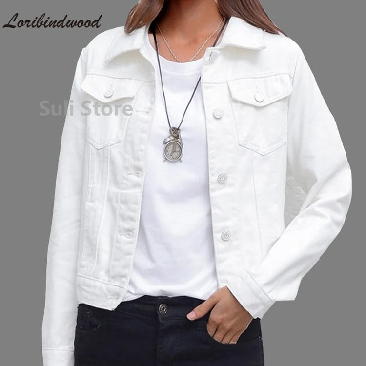 Jeans Jacket and Coats for Women 2025 Autumn Candy Color Casual Short Denim Jacket Korean Coats Women Jeans Jacket Clothes ShedPoundsPortal