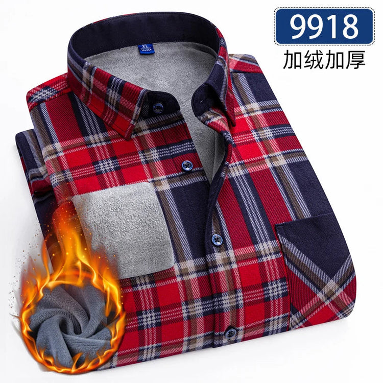 Autumn and winter new fleece shirt men&