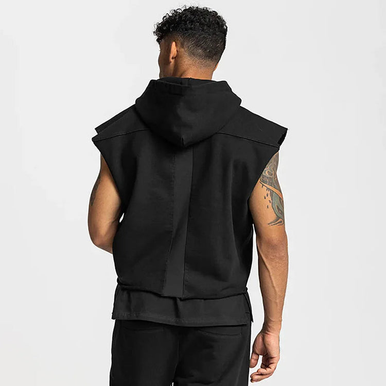 Mens Brand Gyms Clothing Bodybuilding Hooded Tank Top Cotton Sleeveless Vest Sweatshirt Fitness Workout Sportswear Tops Male ShedPoundsPortal