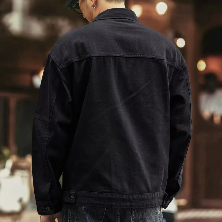 2025 Spring and Autumn New Fashion Solid Color Retro Cargo Jacket Men&