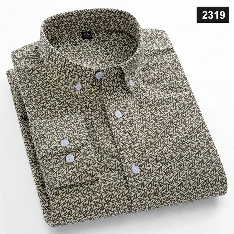 Casual Long-sleeve Shirts for Men Slim Fit Plain Shirt 100%cotton Plaid Striped Tops Soft Designer Fashion Korean Trends Clothes ShedPoundsPortal