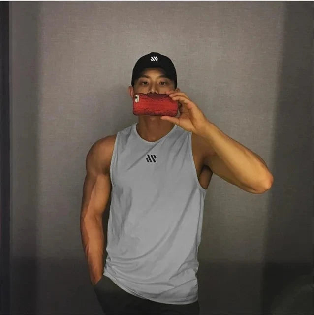 2024 Mens fitness gyms Tank top men Fitness sleeveless shirt Male mesh breathable Sports vest Undershirt Gyms Running vest men ShedPoundsPortal