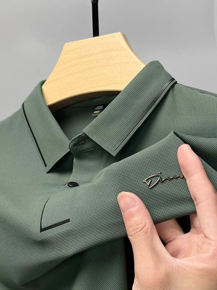 High end luxury brand fashion hot diamond short sleeve Advanced printed POLO shirt summer new Korean version men&