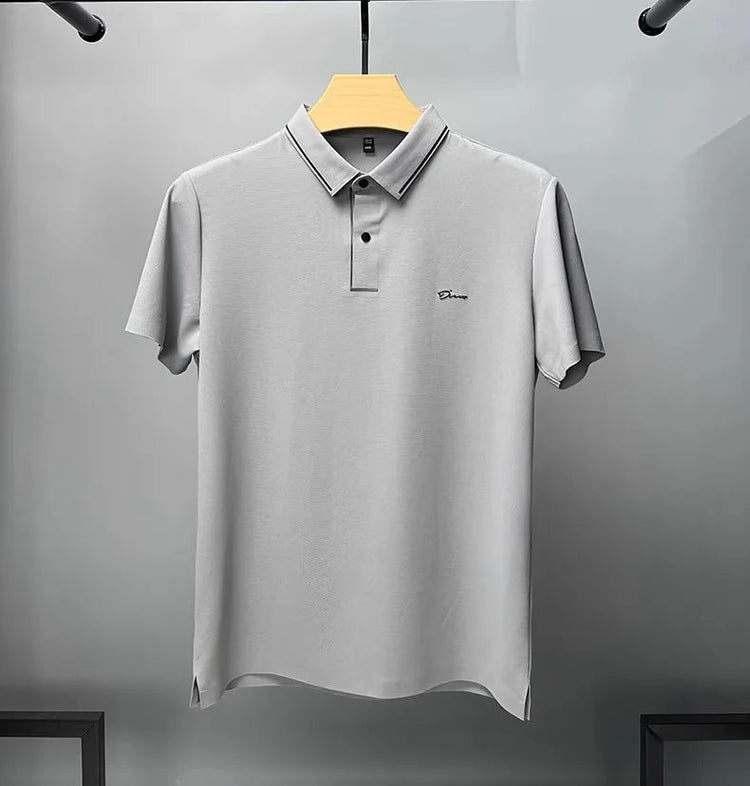 High end luxury brand fashion hot diamond short sleeve Advanced printed POLO shirt summer new Korean version men&