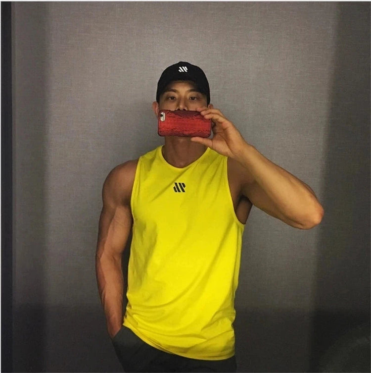 2024 Mens fitness gyms Tank top men Fitness sleeveless shirt Male mesh breathable Sports vest Undershirt Gyms Running vest men ShedPoundsPortal