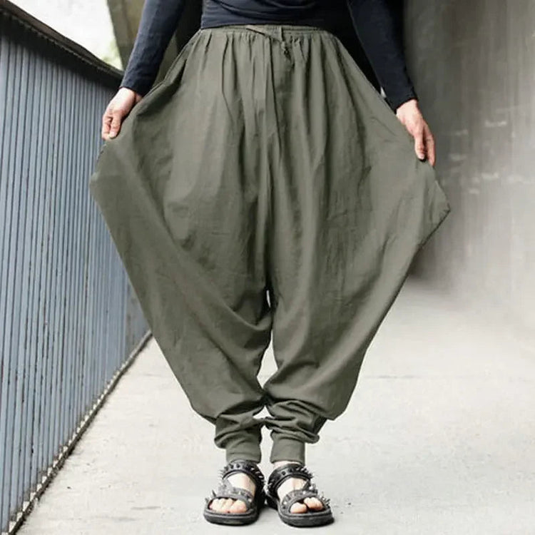 Mens Pants Loose Bloomers Retro Casual Fashion Design Cool Harem Trousers ShedPoundsPortal