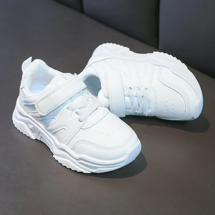 Spring Kids White Sneakers Leisure Chunky Concise Fashion Boys Girls