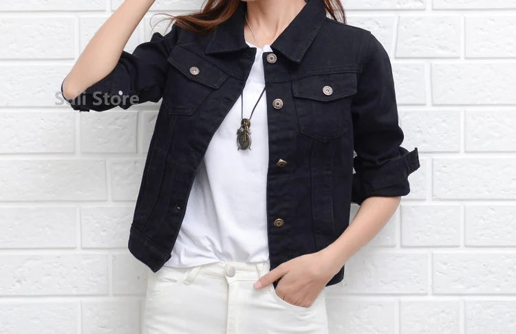 Jeans Jacket and Coats for Women 2025 Autumn Candy Color Casual Short Denim Jacket Korean Coats Women Jeans Jacket Clothes ShedPoundsPortal