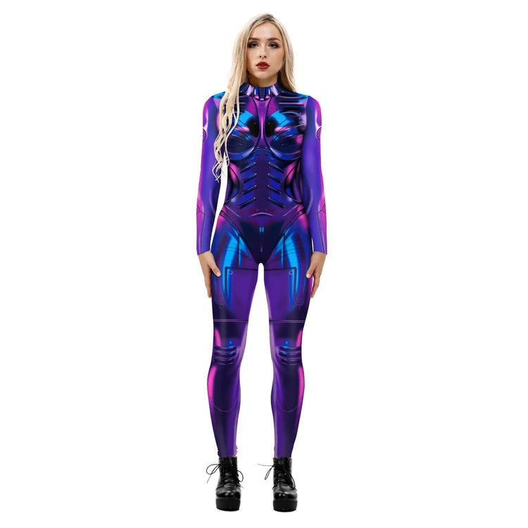 Popular Halloween Jumpsuit Sexy Print Cos Futuristic Clothing Tight Jumpsuit Wholesale Women Clothes Rompers Womens Combinaison ShedPoundsPortal