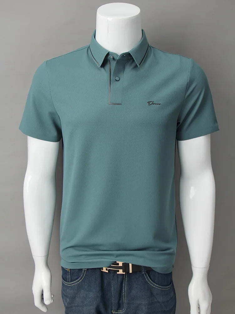 High end luxury brand fashion hot diamond short sleeve Advanced printed POLO shirt summer new Korean version men&
