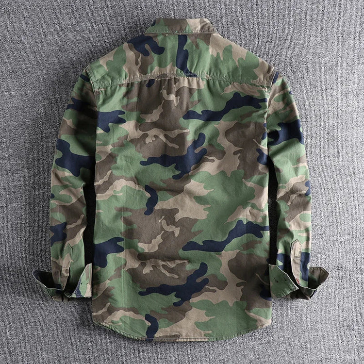 Male Single Breasted Shirts Turn Down Collar Long Sleeve Cardigan Men Shirt Loose Button Safari Style Slight Strech Print ShedPoundsPortal