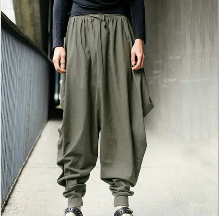 Mens Pants Loose Bloomers Retro Casual Fashion Design Cool Harem Trousers ShedPoundsPortal