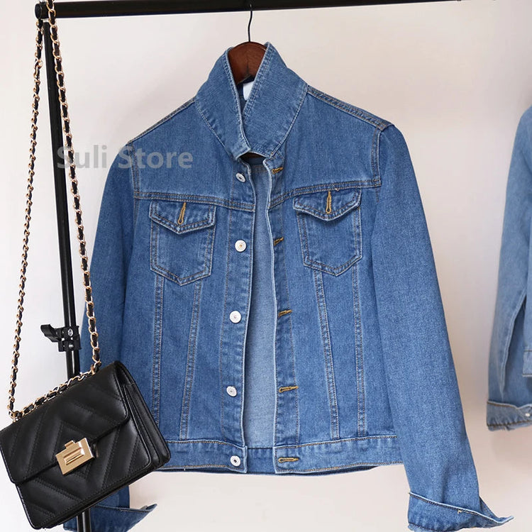 Jeans Jacket and Coats for Women 2025 Autumn Candy Color Casual Short Denim Jacket Korean Coats Women Jeans Jacket Clothes ShedPoundsPortal