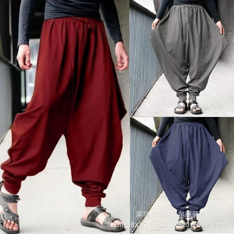 Mens Pants Loose Bloomers Retro Casual Fashion Design Cool Harem Trousers ShedPoundsPortal