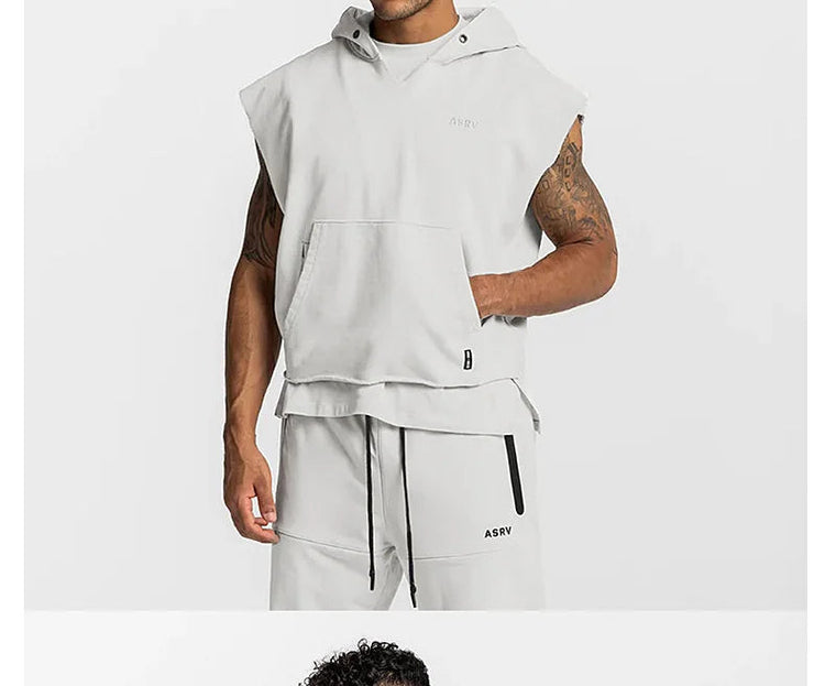 Mens Brand Gyms Clothing Bodybuilding Hooded Tank Top Cotton Sleeveless Vest Sweatshirt Fitness Workout Sportswear Tops Male ShedPoundsPortal