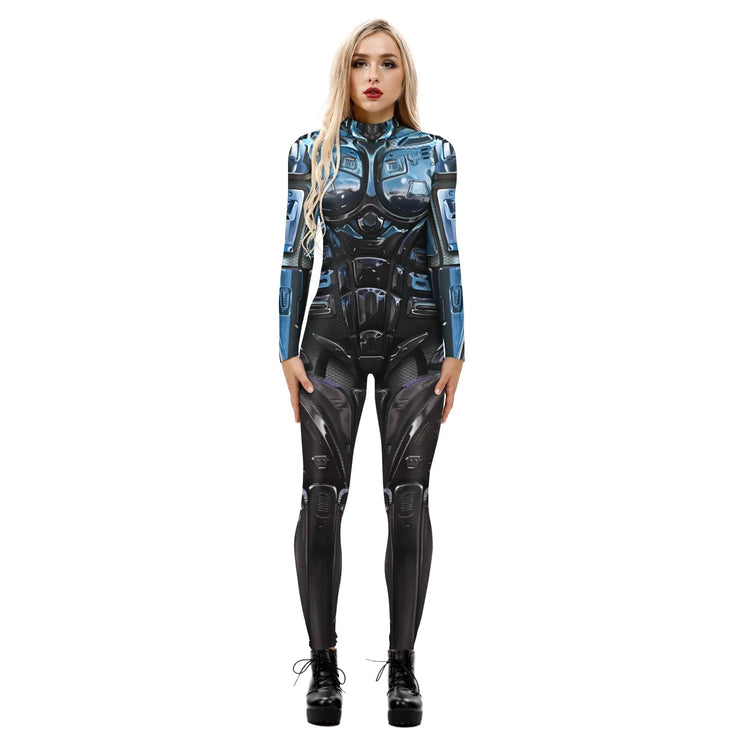 Popular Halloween Jumpsuit Sexy Print Cos Futuristic Clothing Tight Jumpsuit Wholesale Women Clothes Rompers Womens Combinaison ShedPoundsPortal