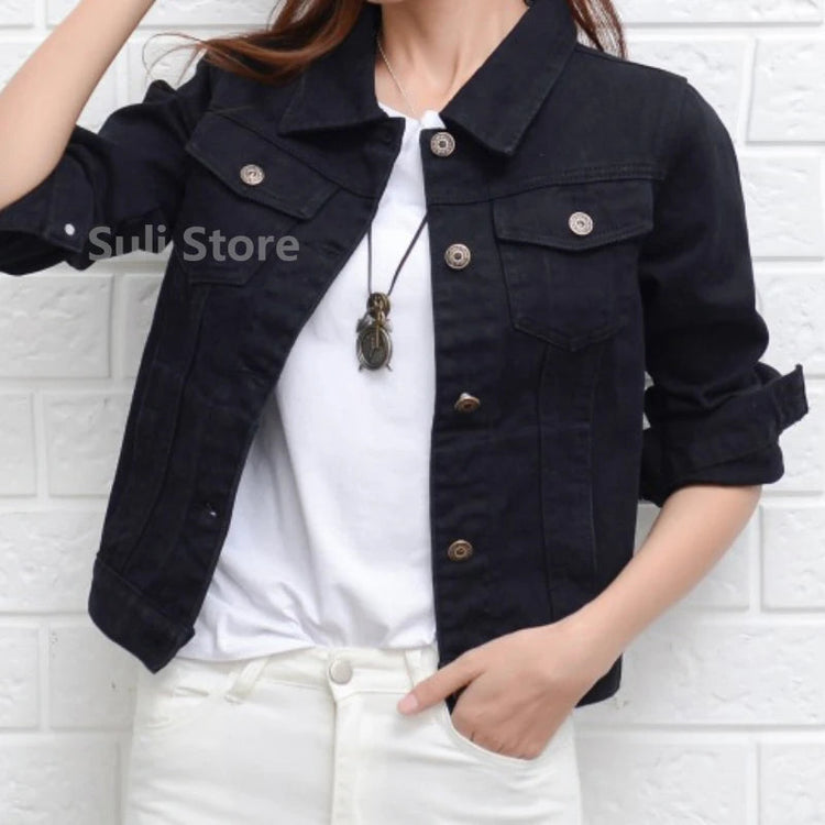 Jeans Jacket and Coats for Women 2025 Autumn Candy Color Casual Short Denim Jacket Korean Coats Women Jeans Jacket Clothes ShedPoundsPortal