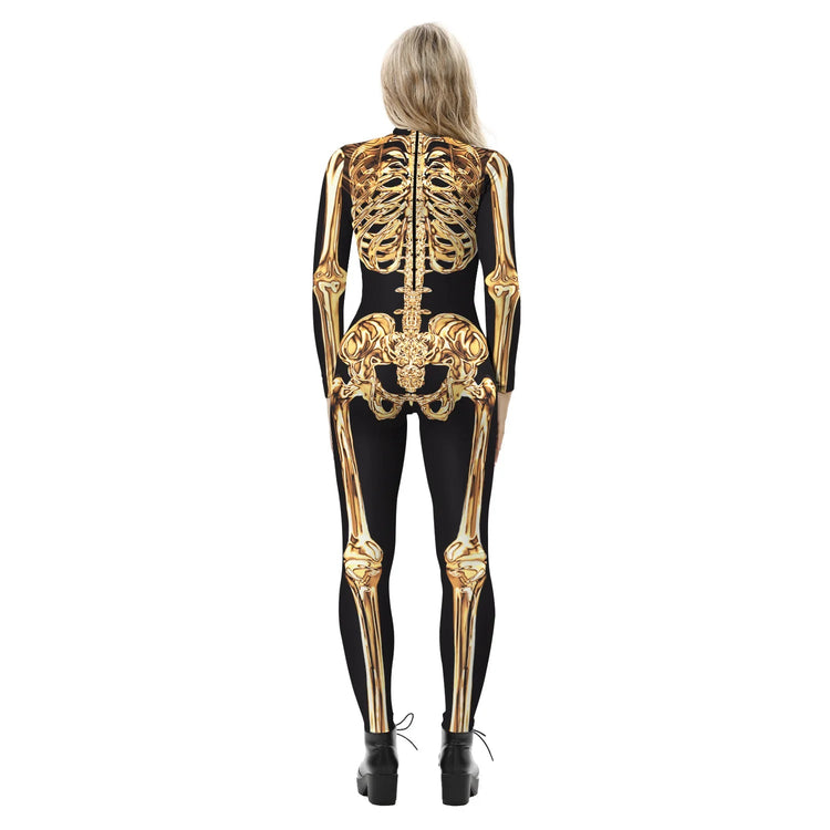 Popular Halloween Jumpsuit Sexy Print Cos Futuristic Clothing Tight Jumpsuit Wholesale Women Clothes Rompers Womens Combinaison ShedPoundsPortal