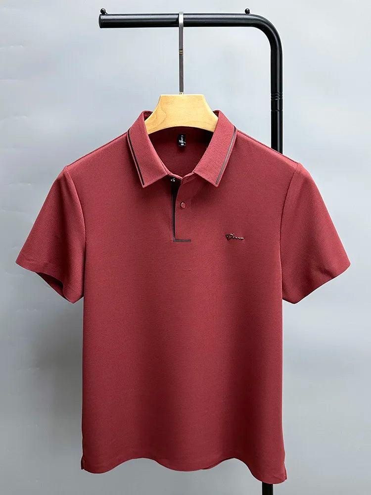 High end luxury brand fashion hot diamond short sleeve Advanced printed POLO shirt summer new Korean version men&