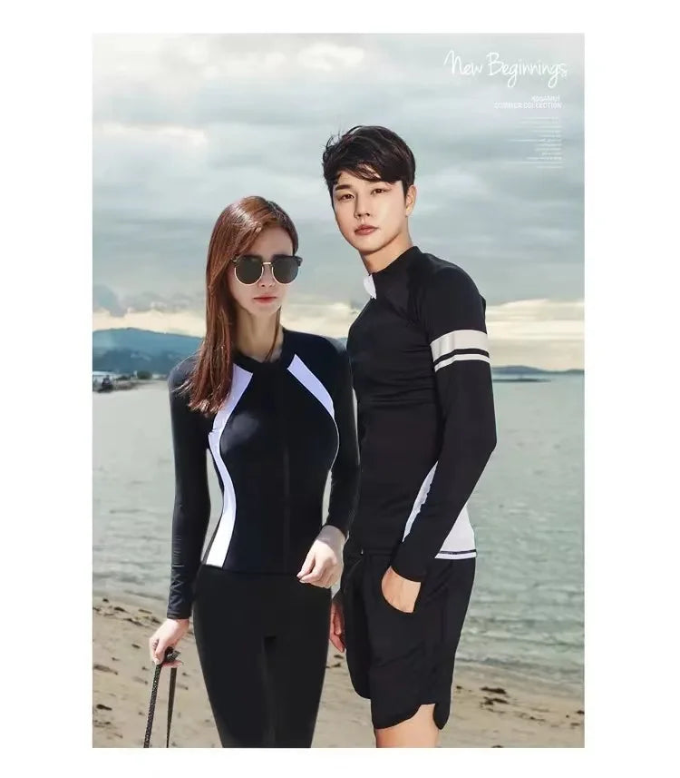 Women Men Diving Clothing Quick Dry Swimming Suit Snorkeling Surfing Wetsuit Zipper Water Sport Long Sleeve Diving Five Suit ShedPoundsPortal