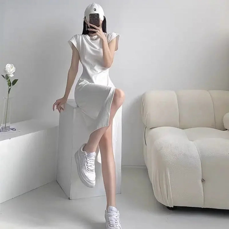 White Dresses for Women 2024 Woman Dress Clothes Midi X New in Chic and Elegant Pretty Cheap Casual Y2k Outfits Harajuku Cotton ShedPoundsPortal