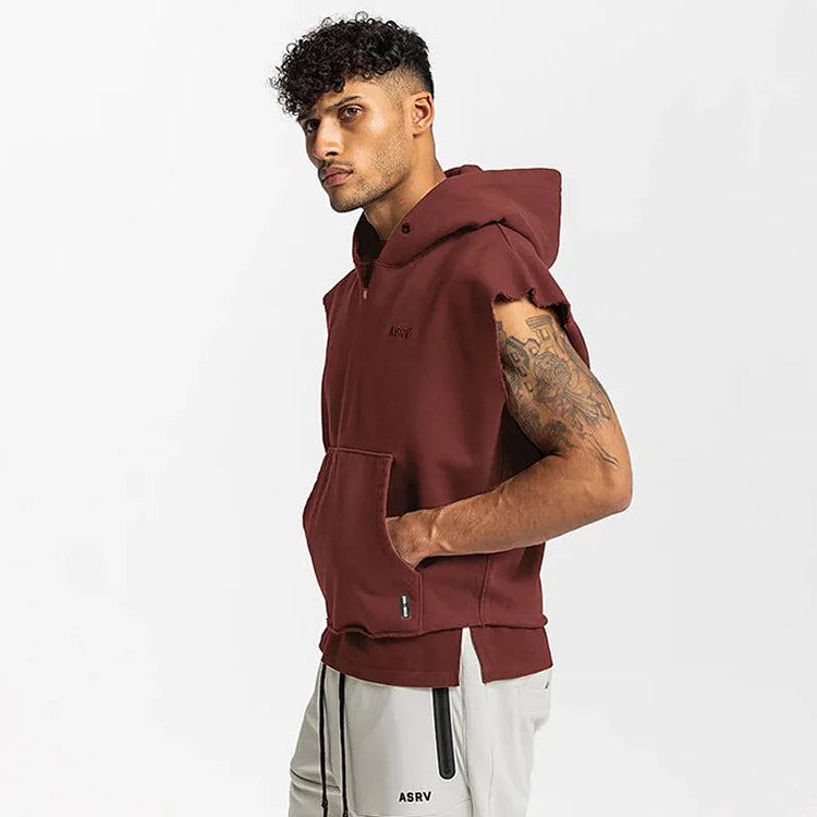 Mens Brand Gyms Clothing Bodybuilding Hooded Tank Top Cotton Sleeveless Vest Sweatshirt Fitness Workout Sportswear Tops Male ShedPoundsPortal