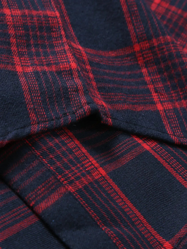 Casual Plaid Long Sleeve Men&