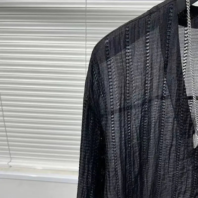 Mens Shirts Spring New Fashion Lace Long Sleeve Loose Casual T-shirt for Men ShedPoundsPortal