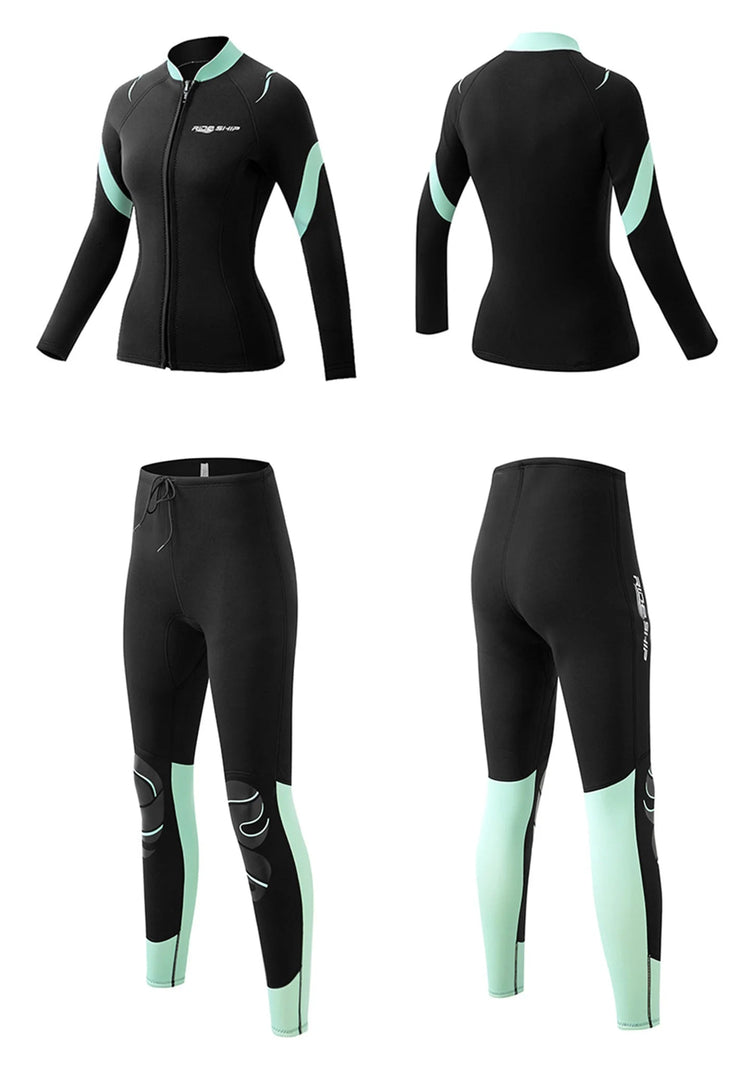 Split Surfing Diving Suit Long Sleeve Sun Protection Women&