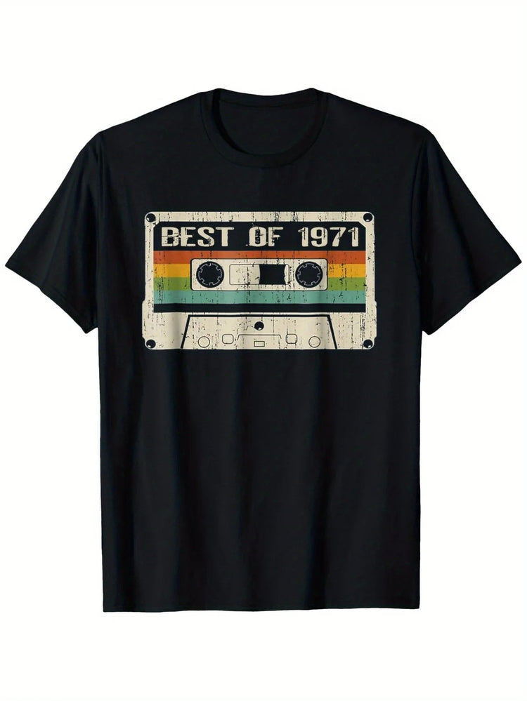 Vintage May 1971 Cassette T-Shirt for Men - 100% Cotton Printed Tee - Perfect Gift Idea for Music Lovers ShedPoundsPortal